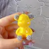 Urso Personalizado Cravejado de Diamantes Urso Colorido com Galvanoplastia Chaveiro de Urso Enfeites Criativos Chaveiro de Urso Violento da Moda Pingente