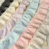 Encaje plisado de algodón puro bordado exquisito de 7 cm de ancho para escote DIY, ropa infantil, bolsos, cortinas, dobladillo de falda, accesorios textiles para el hogar