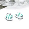 Pingente de Peixe Colorido de Aço Inoxidável Dupla Face com Gotejamento de Óleo Acessórios para Colar DIY Materiais Artesanais