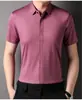 Nueva Camisa de Verano de Seda de Morera de Alta Gama para Hombre Camisa Elástica Casual de Negocios para Hombre Delgada Sin Planchar de Seda Helada