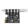 Placa de Expansão PCI-E para USB 3.0 de Quatro Portas com Adaptador de Mesa Embutido Placa de 4 Portas 5Gbps Alta Velocidade Chip VL805