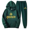 Sudaderas con Capucha Estampadas de Marca de Tendencia Otoñal Europea y Americana para Hombres y Mujeres, Conjuntos Deportivos Casuales y Pantalones de Chándal de Dos Piezas para Parejas
