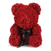 Urso de Flor Rosa de 40cm Flor Artificial Flor de Espuma Flor de Espuma Criativa Urso de Abraço Caixa de Presente Presente de Aniversário