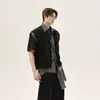 Direto da Fábrica Xadrez Americano Falso Duas Peças Colete Masculino e Feminino Verão Sem Mangas Camisa Xadrez Estilo Coreano Colete Cardigan