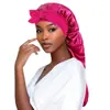Europa e Estados Unidos novo gorro de dormir de cauda longa alta elasticidade feminino colorido para cabelo tubo longo fita para cuidado do cabelo circunferência da cabeça grande