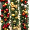 Navidad Mimbre 2.7m Guirnalda Luminosa Encriptada Puerta de Mimbre Pilar de Mimbre Árbol de Navidad Techo Exterior Decoraciones Verdes