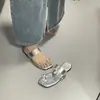 Sandálias rasteirinhas de encaixe de alta qualidade para uso externo no verão para mulheres 2026 Sandálias slide de salto baixo estilo resort francês