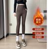 Pantalones de tiburón con cintura alta y forro polar para otoño e invierno, leggings de mujer con efecto contracción abdominal, pantalones Barbie cepillados, pantalones largos de algodón, ropa exterior para mujer, pantalones largos