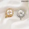 Fecho para Colar de Pérolas Cor Dourada 18K Flor de Concha Branca com Gotejamento de Óleo Fecho para Pulseira Colar Acessórios de Joias DIY