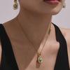 Collar Colgante Cuadrado de Perla de Agua Dulce Azul Turquesa Natural de Ensueño Anillo Pendientes Conjunto de Acero Inoxidable Exquisito de Lujo