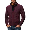 Amazon 2025 Otoño e Invierno Talla Europea Manga Larga Cuello Alto Cremallera Cárdigan Tejido de Punto para Hombre Terciopelo Cálido Tejido de Punto Chaqueta para Hombre