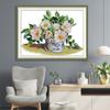 Amor de agulha 99 novo ponto cruz planta flor vaso celadon pacote de material de bordado pintura decorativa para sala de estar atacado de fábrica