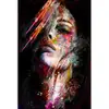 Aliexpress Mulheres Africanas Coloridas Pintura a Óleo Arte de Personagem Abstrato Estudo Entrada de Restaurante Núcleo de Pintura Decorativa