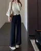 ¡Pantalones Divinos de Peso Pesado que Combinan con Todo! Pantalones Casuales Adelgazantes de Cintura Alta Pierna Recta Pierna Ancha para Mujer 26 Otoño/Invierno Nuevo H092214