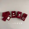 Cachecol de Lã Vermelho Infantil para Ano Novo e Natal, Aquecedor de Pescoço Cruzado à Prova de Vento Quente para Outono e Inverno, Desenho Animado Fofo para Meninos e Meninas