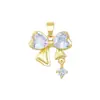 [Oro Real de Cobre] Lazo Chica Pura Comercio Exterior Transfronterizo DIY Joyería Hecha a Mano Cobre Circonio Microincrustado Colgante