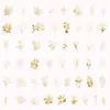 Paquete de 50 Piezas de Pegatinas Transparentes Doradas de Plantas para Diarios DIY, Maletas, Vasos de Agua - Material Decorativo
