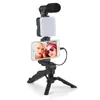 Ay49 Luz de Relleno para Transmisión en Vivo de Celebridad de Internet Soporte para Teléfono Móvil Escritorio Multifuncional Pierna de Belleza Bolsillo con Solapa Pantalones Luz con Micrófono Selfie