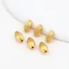 Joias com Listras de Contas de Oliva Preenchidas com Ouro 14K Contas Ovaladas de Abóbora Contas Espaçadoras de Ouro Real 18K Pulseira DIY Contas Soltas D60