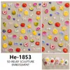 Redanco5D Em relevo Ins Popular Shell-Gloss Adesivos de Unha Fruta Melancia Pera Adesivos de Unha 3D He1852
