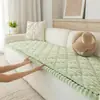 Capa para Almofada de Sofá de Flanela Impermeável Outono Inverno Estilo Simples Novo Acolchoada Antiderrapante Cor Sólida Capa para Almofada de Assento