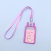 Lindo Gatito Transparente Porta Tarjetas Lanyard Porta Tarjetas de Silicona Porta Tarjetas de Autobús Cubierta Protectora para Tarjeta de Acceso al Campus