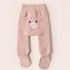 Calças Térmicas para Bebês Meninos e Meninas Inverno Lã Grossa Leggings para Bebês Roupa Externa Leggings com Meia Integrada para Crianças Pequenas