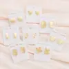 Pendientes de Corazón de Moda y Personalizados para Mujer Estilo Coreano Simples y Versátiles Pendientes de Oro de 18 Quilates Pendientes de Corazón DIY