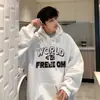 Moletom Estilo Harajuku Masculino Solto Estilo Bf Preguiçoso com Capuz Roupa de Outono/Primavera Ins Tendência Versátil Roupas Estilo Hong Kong