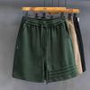 Shorts Casuais Esportivos Pesados de Alta Qualidade com Design de Três Barras Calças Masculinas Calças Largas de Verão Calças Estilo Americano