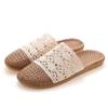 Pantuflas Tejidas de Ratán Transpirables y Antideslizantes con Borde de Encaje para Uso en Interiores, Hechas de Lino, Huecas y Cómodas para Hombres y Mujeres