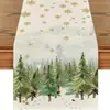 Nuevas Decoraciones Navideñas Transfronterizas, Banderines de Mesa Copo de Nieve para Árbol de Navidad, Manteles de Lino Duraderos y Resistentes, Exclusivamente para Uso Transfronterizo