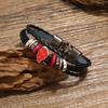 Mercancía de Anime de Naruto Pulsera de Aleación Nube Roja Akatsuki para Hombre, Pulsera de Cuero Trenzado Personalizada, Venta Caliente Transfronteriza