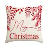 Funda de almohada navideña transfronteriza Temu Amazon, funda de almohada de lino sintético con letras navideñas, funda de cojín decorativo para sofá