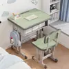 Escritorio Mesa de Estudio para Niños Hogar Elevable Mesa y Silla para Niños Escritorio para Escribir Estudiante de Primaria Set de Escritorio y Silla Escolar