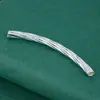 Plata de Ley S925 Accesorios de Codo Retorcidos Tubo de Pulsera Tubo de Plata Retorcido Materiales para Joyería de Cuentas Hecha a Mano DIY