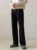 Pantalones de traje anchos para hombre Dongdaemun con botones ocultos, Pantalones rectos hasta el suelo con efecto de caída, Venta al por mayor desde fábrica transfronteriza, Tecnología sin planchado