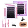 320 racimos 16 filas pestañas postizas falsas DIY transfronterizas 4 piezas pinzas removedor de pegamento 50P60P80P100P cabello comercio exterior