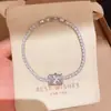 Pulseira quadrada de borboleta com zircônia banhada a ouro 18k real, luxo leve, pulseira requintada de alta qualidade, joia vintage de nicho para mulheres