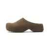 Sandálias Birkenstock de camurça de couro genuíno para mulheres - com sola grossa, bico fechado, tamancos de calçar, versáteis e estilosas