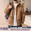 Jaqueta bomber azul escuro com gola alta masculina outono solta estilo de rua jaqueta de beisebol legal top esportivo casual da moda
