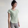 Traje de Ropa de Yoga de Malla para Mujer Ropa de Entrenamiento de Pilates Manga Corta Delgado Holgado Secado Rápido Running Deportes Fitness Top