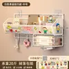 Estante de pared sin perforaciones estante de libros de pared almacenamiento en pared artefacto para dormitorio litera superior mesita de noche cesta colgante