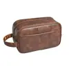 Nueva Bolsa de Tocador para Hombre de PU Transfronteriza, Bolsa Cosmética Portátil de Viaje de Gran Capacidad, Bolsa de Almacenamiento Impermeable con Logo Grabado