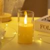 Lámpara de vela electrónica LED de simulación de plástico, vela de taza, arreglo de ambiente para cumpleaños, boda, vela, lámpara de vela acrílica