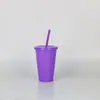 Taza de Agua Nueva de PP Transfronteriza Taza que Cambia de Color Sensible a la Temperatura al Exponerse al Frío, Taza con Popote de Gran Capacidad Taza de Plástico PP Venta al por Mayor Se Puede Personalizar con Logo