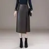 Falda de Cuero PU Irregular de Moda Personalizada para Mujer, Nueva Falda Bodycon de Cintura Alta de Longitud Media Otoño/Invierno 2026