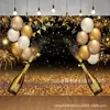 Tecido de Fundo Novo da Amazon Transfronteiriço 2026 Tema Preto e Dourado Banner de Decoração para Atmosfera de Celebração de Formatura