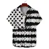 Comércio Exterior Aliexpress Primavera e Verão Novo Camisa Masculina Estampada Digital Casual Havaiana Gola Cubana Fina de Manga Curta para Homens