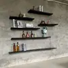 Amazon al por mayor Colgante de pared Hermoso Decorativo Panel de una palabra Dormitorio Sala de estar Pared de fondo Madera Simple Almacenamiento